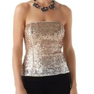 White House | Black Market NWT Ombre Mixed Metallic Sequin Bustier Size14